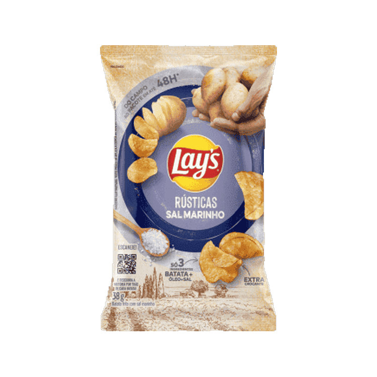 Batata Chips Rústica com Sal Marinho Lays