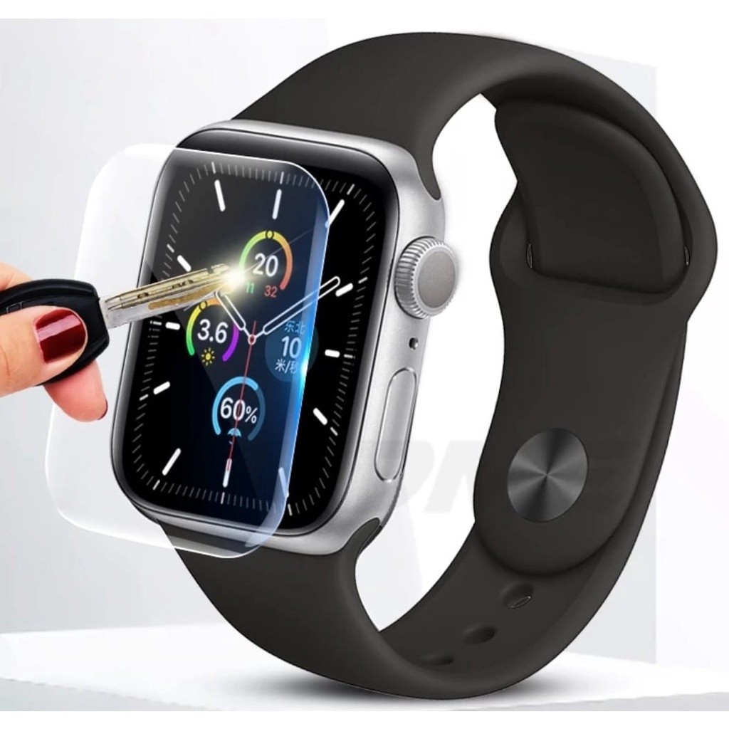 Kit com 3 películas protetoras para smartwatch iwo w27 iwo w37 pro iwo 14 serie 7 de hidrogel