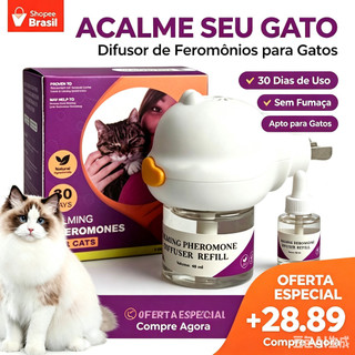 Armazenamento de odores de longa duração de 30 dias, conjunto de difusor de feromônio calmante para gatos, 48ml-ajuda a 