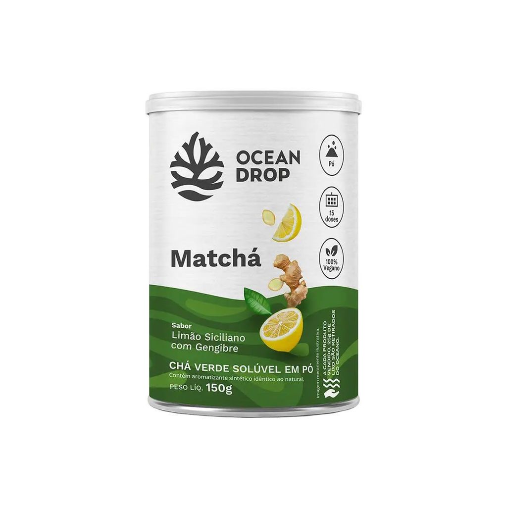 Matchá - 150g Limão Siciliano com Gengibre - Ocean Drop