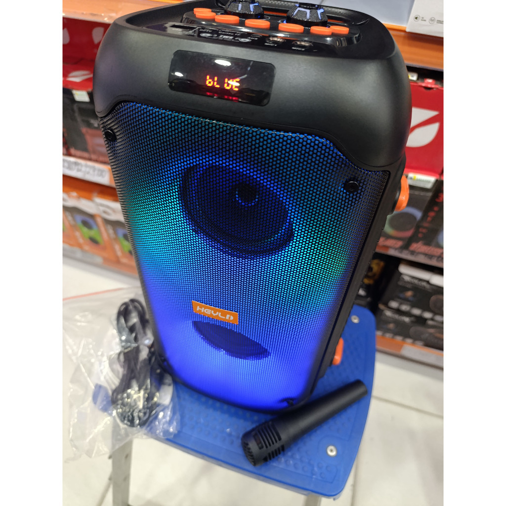 Mega Caixa de Som Bluetooth Portatil FM USB KARAOKE LED 4'' x2 TWS+ 2200W MICROFONE POTENTE GRANDE