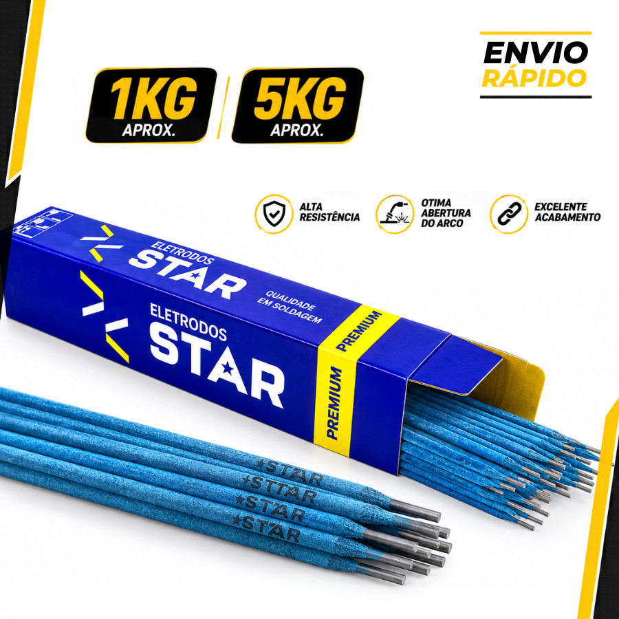 5KG Eletrodo Revestido 6013 2,5mm Azul Solda Aço Carbono Todas as Posições