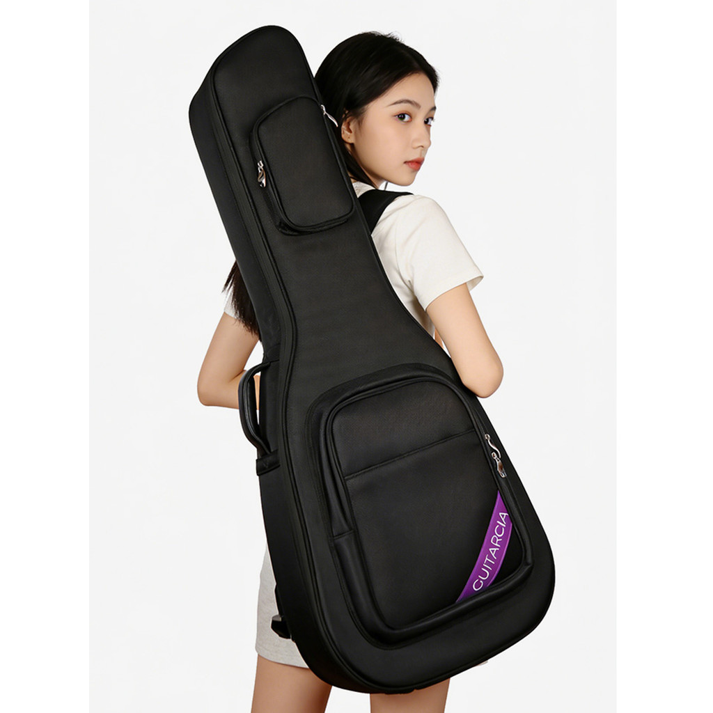 Bolsa roxa para guitarra, bolsa roxa para guitarra, lã espessada, à prova d'água, 133/137cm, bolsa para guitarra acústic