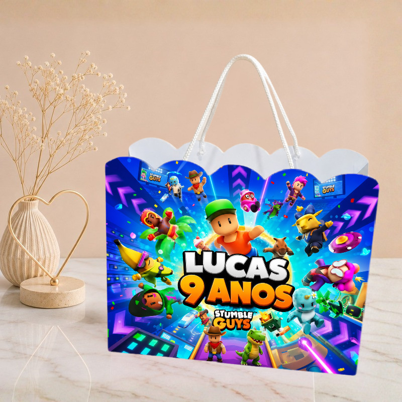 Sacolinha Stumble Guys , Personalizado  Sacolinha  Mimos  Lembrancinha | Aniversário  Bolofofo PEGUE E MONTE