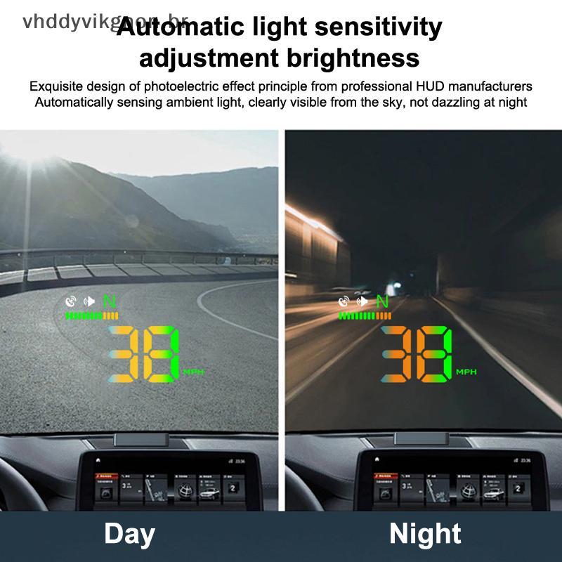 vhddyvikgnon LED Velocímetro De Carro HUD Veículos Medidores De Velocidade Do Pára-Brisa Head-Up Display Projetor GPS Po