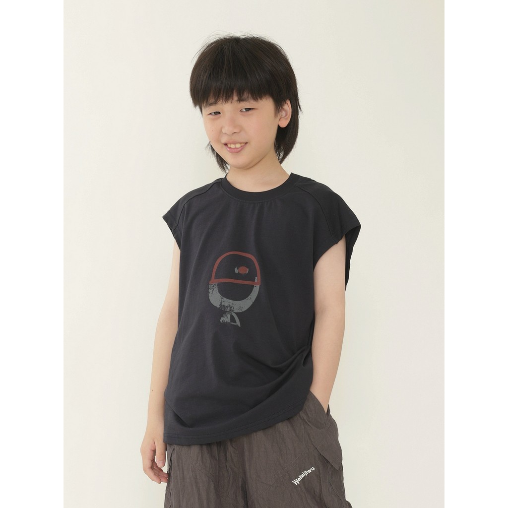 Meninos sem mangas colete camiseta verão novo estilo de fundo meninos moda crianças Casual impresso estilo fino na moda
