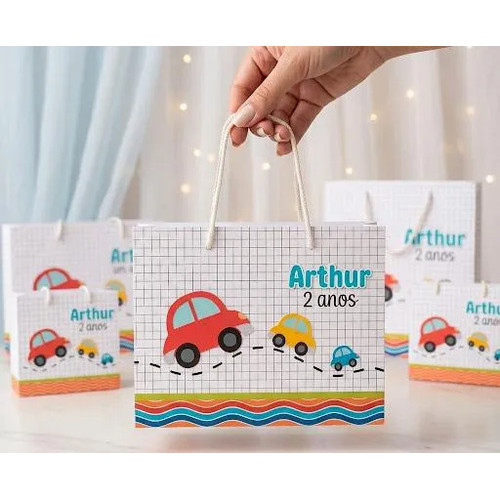 Sacolinhas Personalizada tema CARRINHOS COLORIDOS CARROS | Personalizados | Lembrancinhas de Festas Pegue e monte