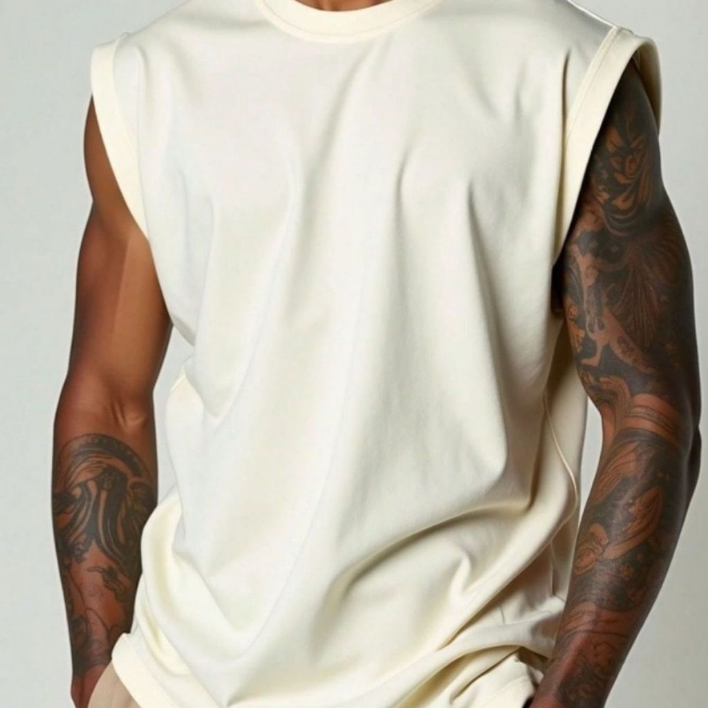 Regata Masculina Oversized Lisa Larga Premium Streetwear Casual Academia Treino Verão Moda Confortável