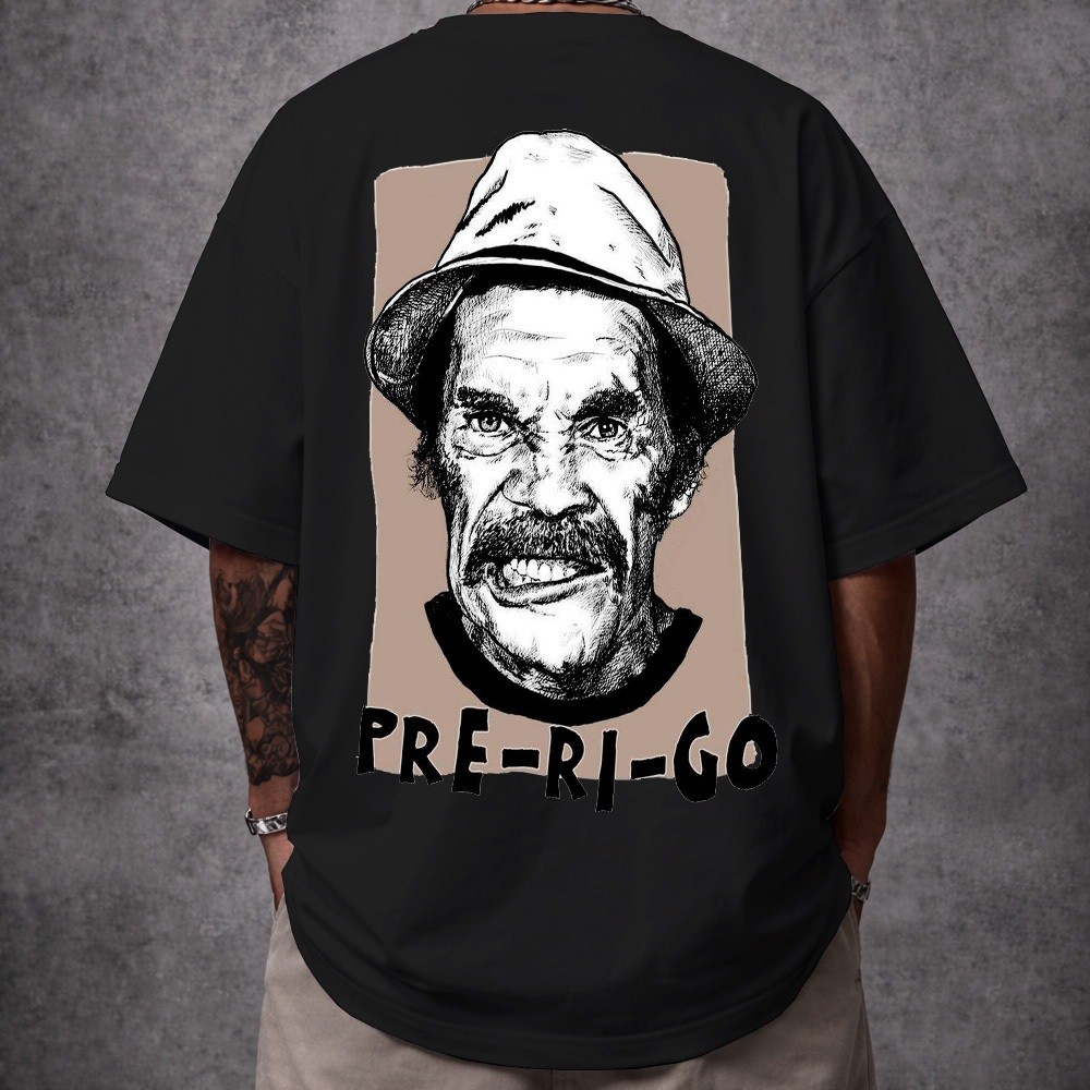Camiseta Seu Madruga Quebrada Unissex, Camiseta Pre-Ri-Go 🎯 Camiseta Masculina Pre-Ri-Go Preta retrô