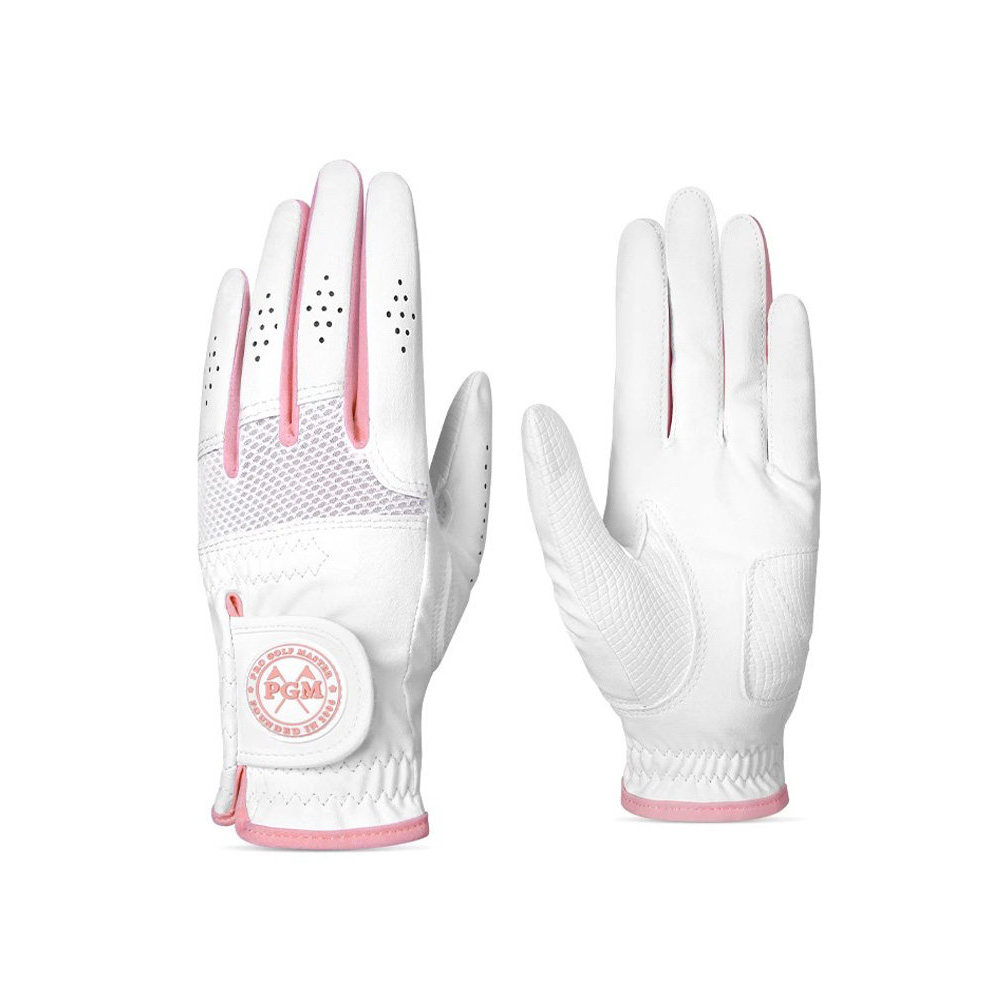 Versão coreana luvas de golfe senhoras pano de microfibra ventilação buraco luvas antiderrapantes mãos macias malha elás