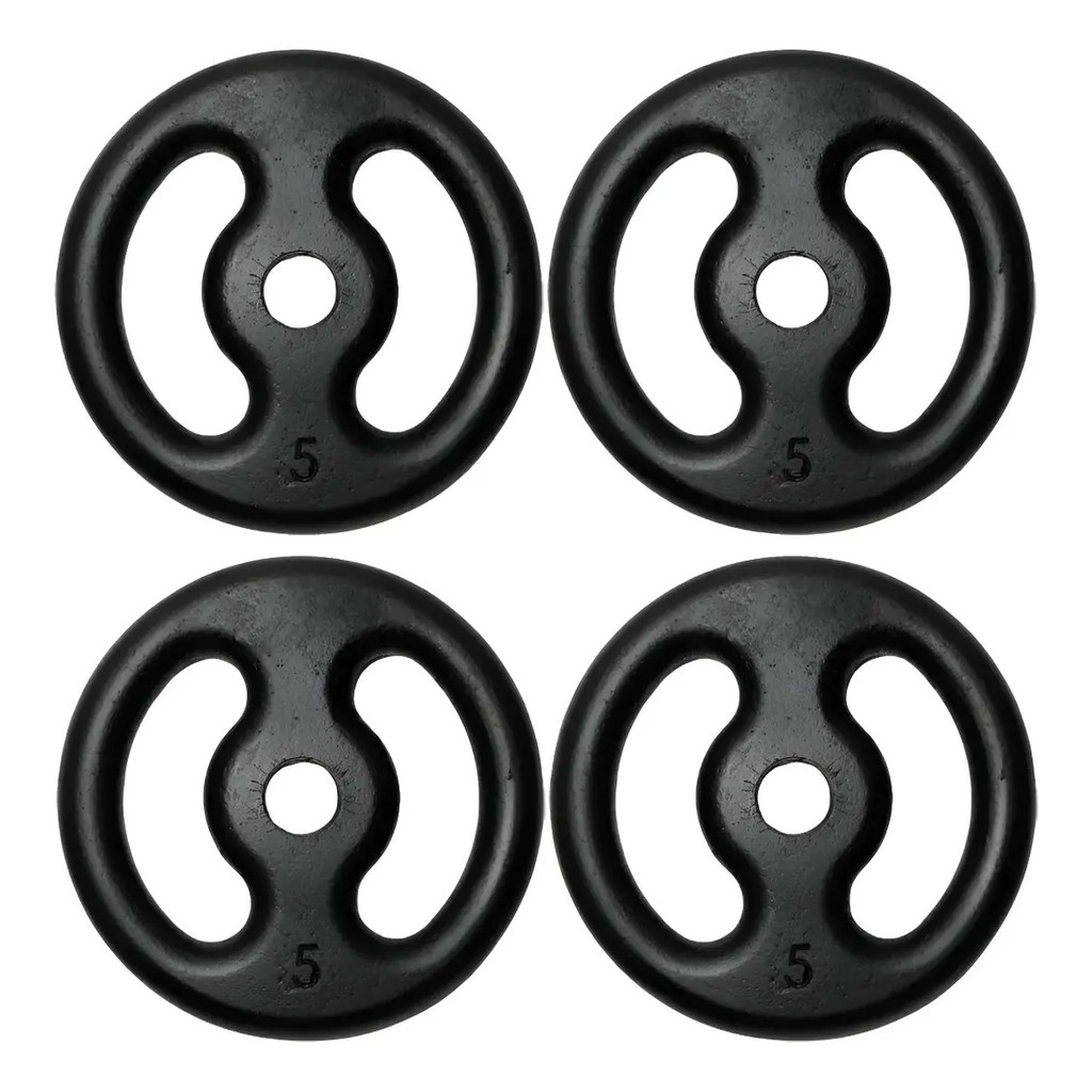 Kit 4 Anilhas 5kg Halter Anilha Peso Academia Musculação Crossfit Funcional Fisioterapia Muscular Força Exercicios