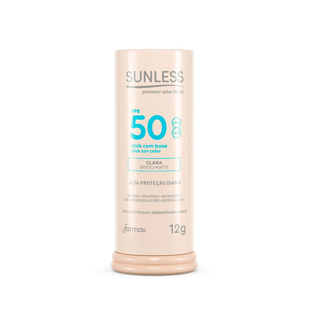 Protetor Solar Facial Sunless Stick Com Base Clara 12g