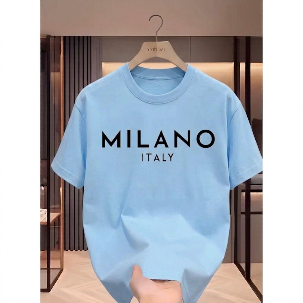 Camiseta Infantil100% ALgodao Estampada Milano Italy Camisa Juvenil Camisa Street wear Elegante Moda