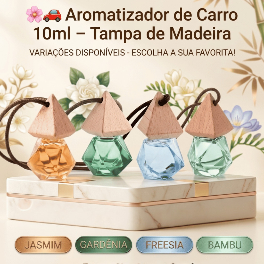 Aromatizador Difusor Cheiro Cheirinho para Carro Automóvel Automotivo Pequenos Ambientes Perfume Fragrâncias Floral 10ml