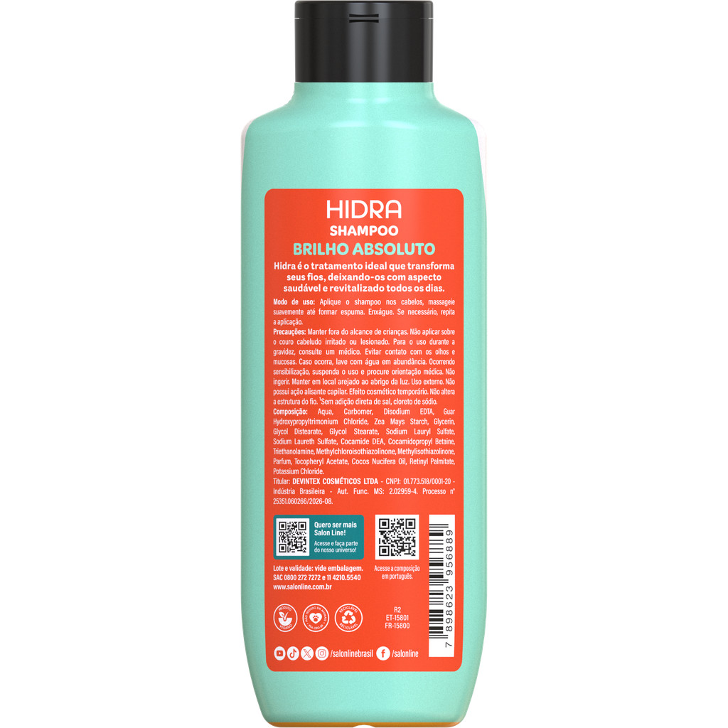 Kit Shampoo + Condicionador Hidra Amido de Milho Salon Line 300ml · foto 2