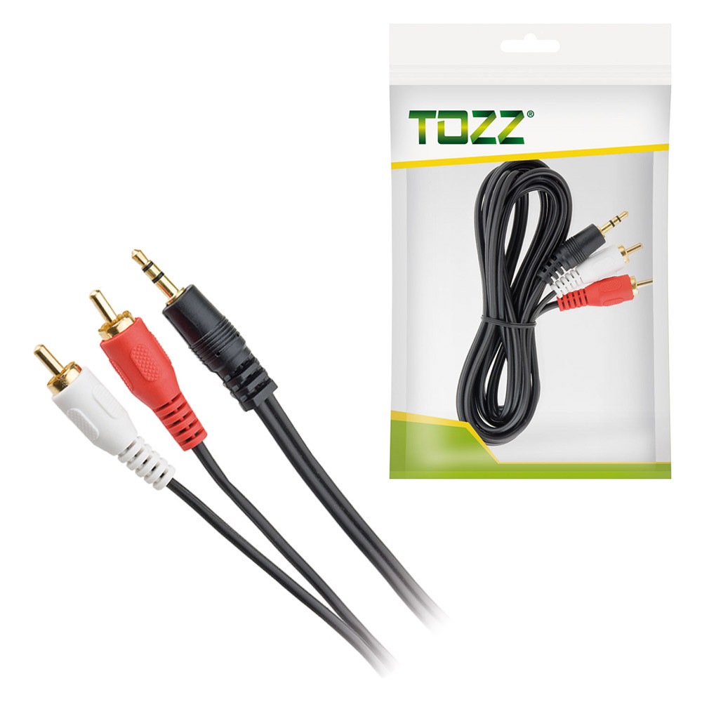 Cabo Áudio Auxiliar P2 X 2 RCA 2 Metros Para TV PC Celular Home Theater Notebook