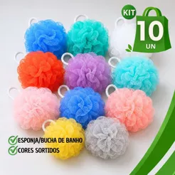Kit Esponjinha Bucha de Nylon Para Banho Uso Corporal Limpeza Profunda E Maciez Esfoliante Esponja Cores Sortidas