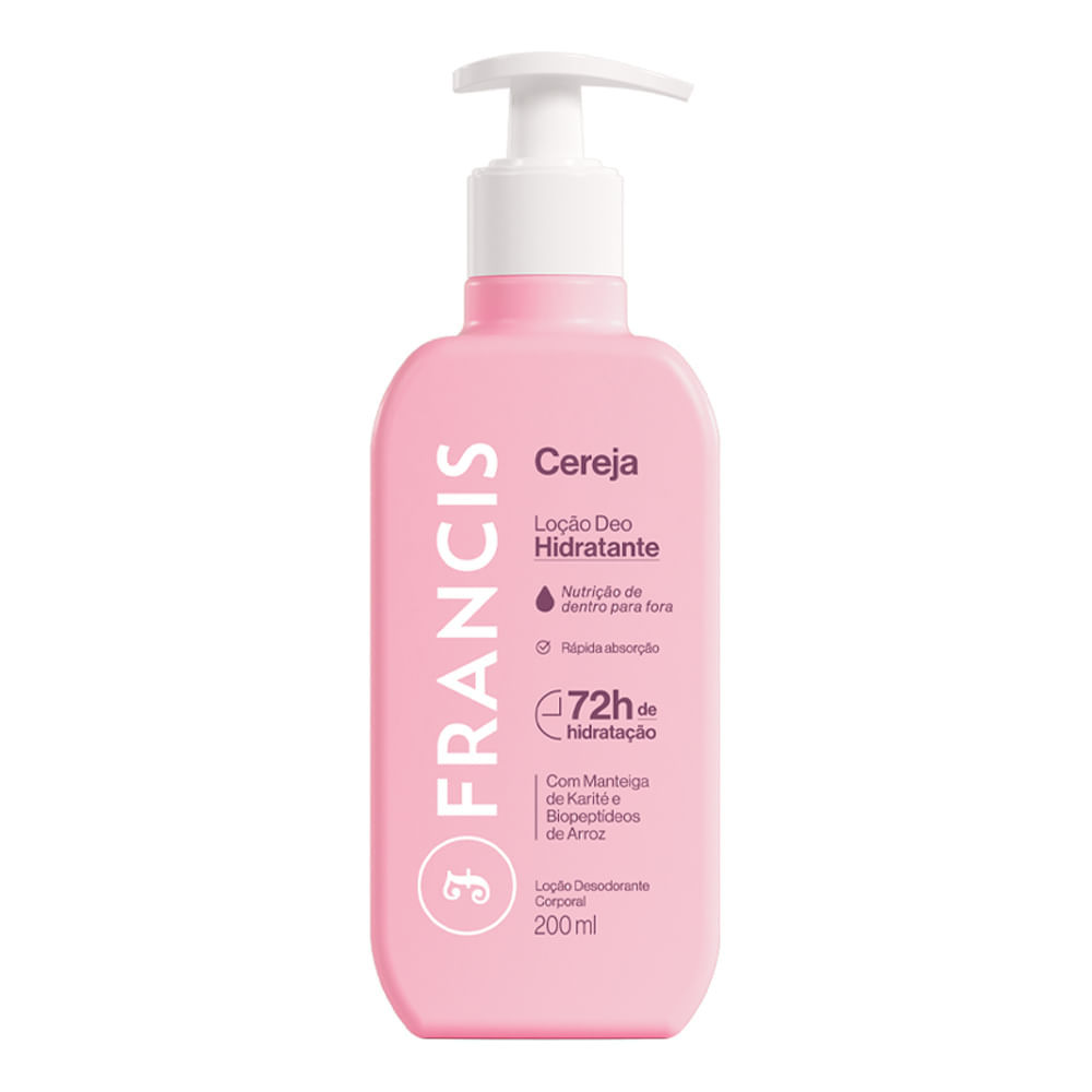 Loção Deo Hidratante Francis Cereja 72h 200ml