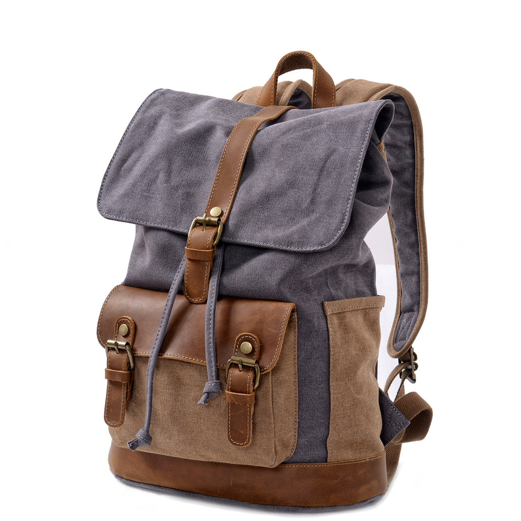 Mochila retrô masculina, lazer ao ar livre, curta distância, viagem, grande capacidade, bolsa para computador, lona, cam