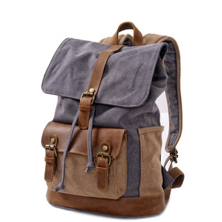 Mochila retrô masculina, lazer ao ar livre, curta distância, viagem, grande capacidade, bolsa para computador, lona, cam