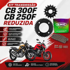 Kit Completo Relação Transmissão CB 250F Twister CB 300F Reduzida KMC SEM RETENTOR