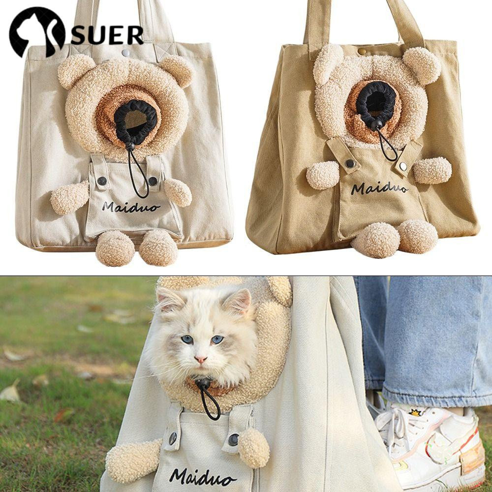 Mochila de lona para animais de estimação SUEBR, acessórios para animais de estimação, bolsa para cães 9AJT EZDZ