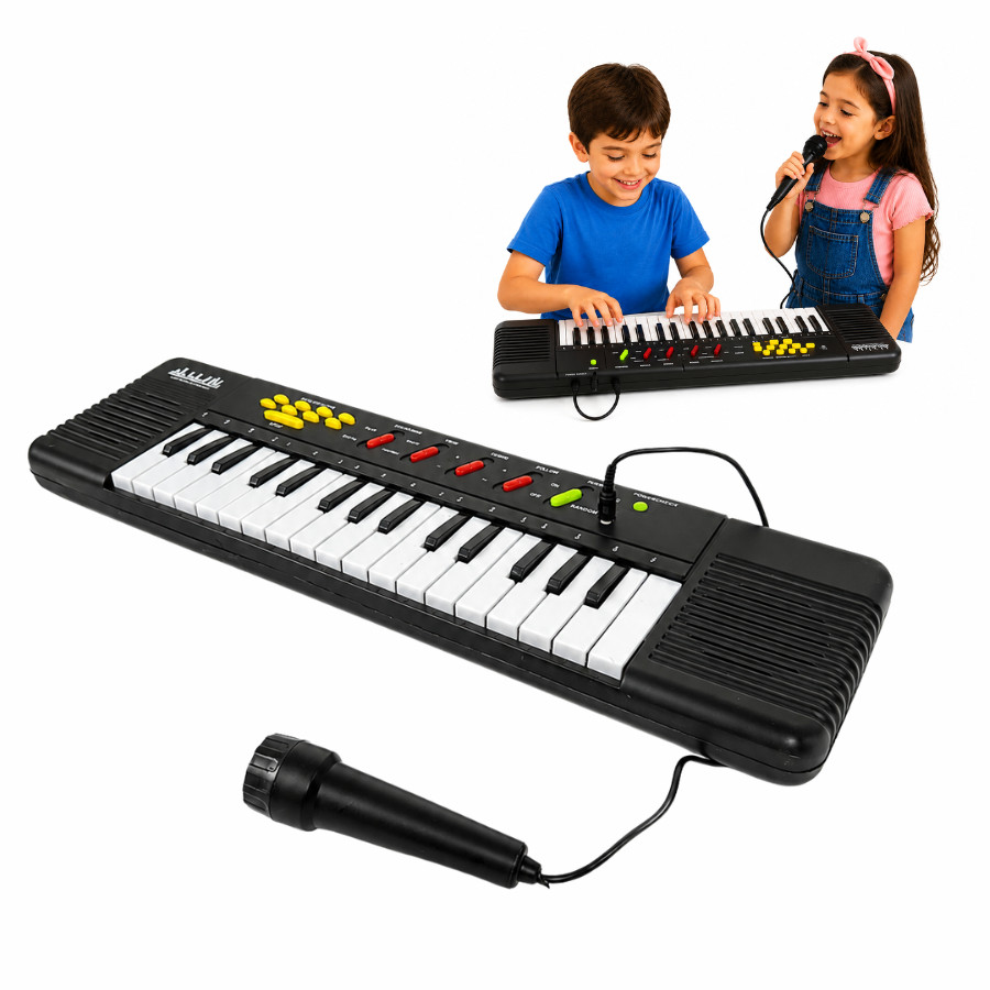 Teclado Eletrônico Musical 32 Teclas C/Microfone Karaoke Brinquedo Infantil