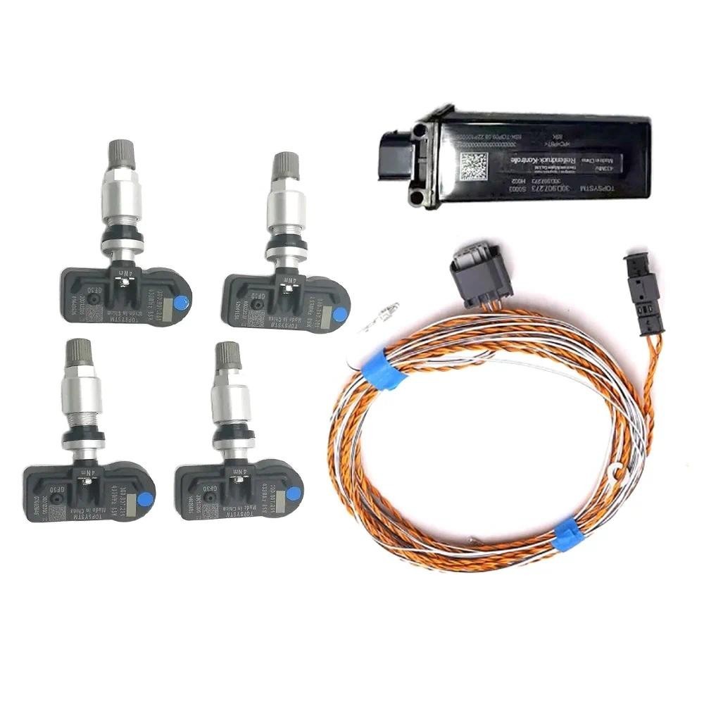 Um Conjunto De Unidade De Controle Do Sistema De Monitor De Pressão Dos Pneus TPMS Com Sensor E Plugue Para AUDI VW Golf