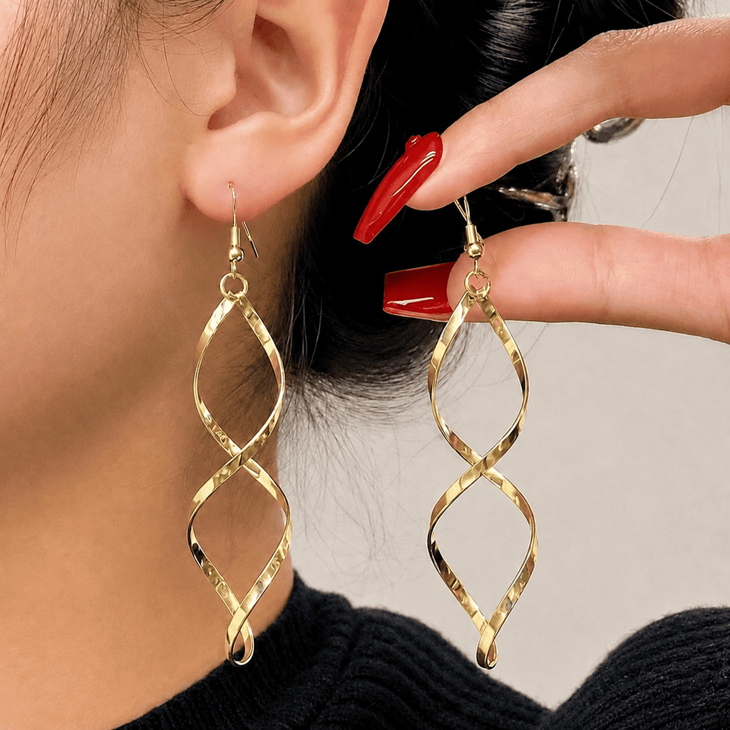 Brinco Espiral Banhada a Ouro 18K Antialergico