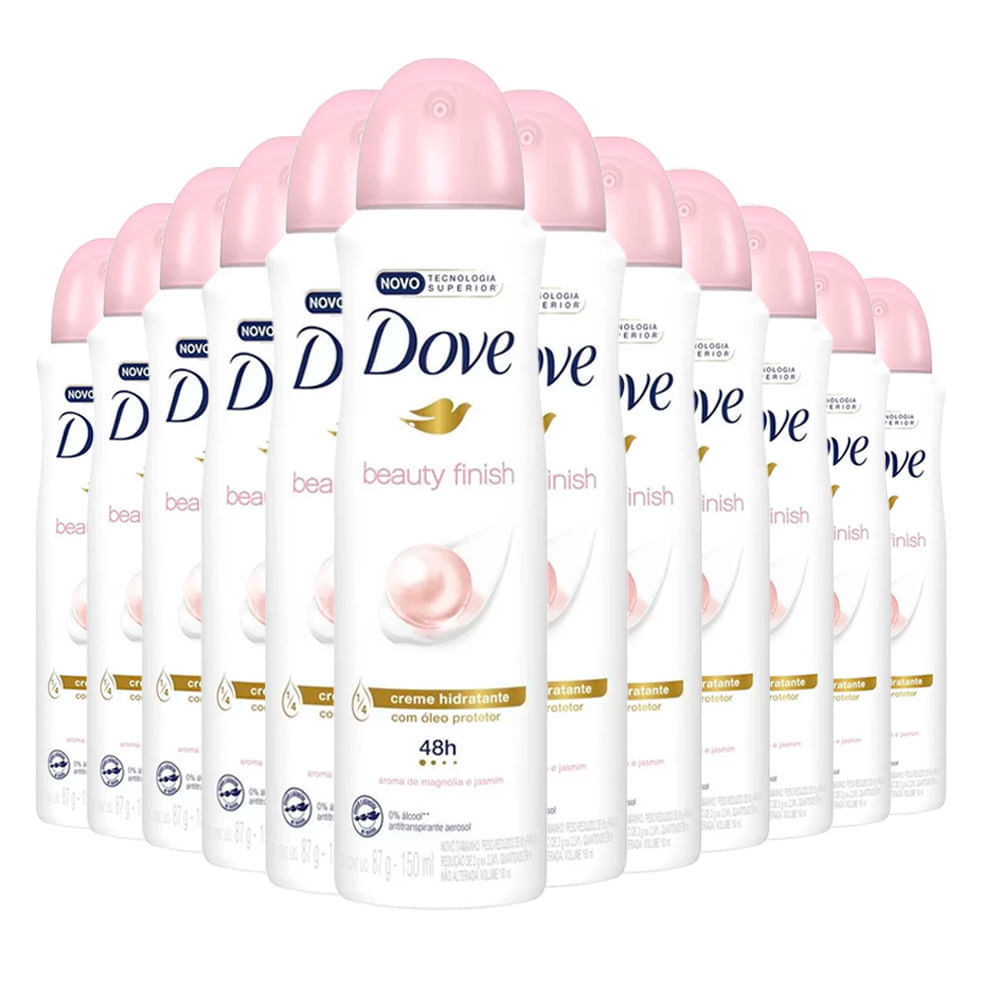 Kit Desodorante Aerosol Dove Beauty Finish - Edição Limitada 150ml - 12 unidades