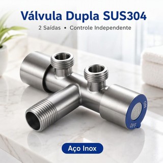 2 Unidades Torneira De Banheiro De Cozinha Válvula Dupla De Prata