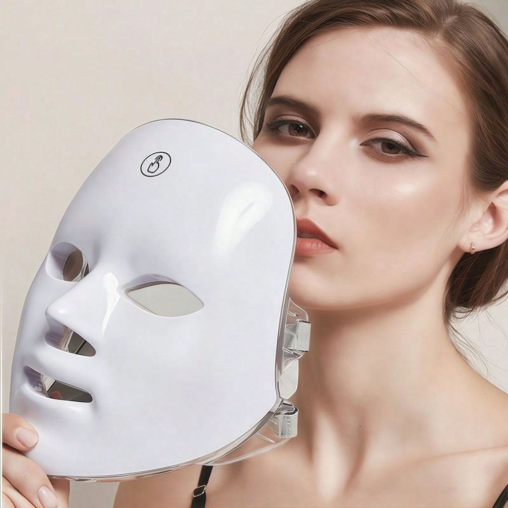Máscara LED Facial 7 Cores Fototerapia Antiacne Antissinais Rejuvenescimento da Pele DKL