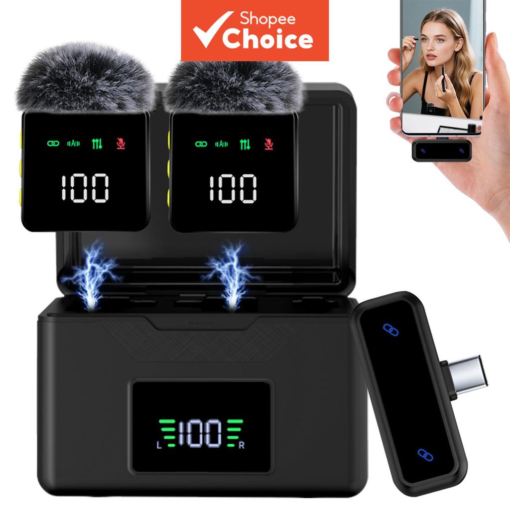 Microfone de Lapela Sem Fio Profissional, Plug & Play com 3 Modos de Áudio para Transmissões ao Vivo, Entrevistas, Aulas