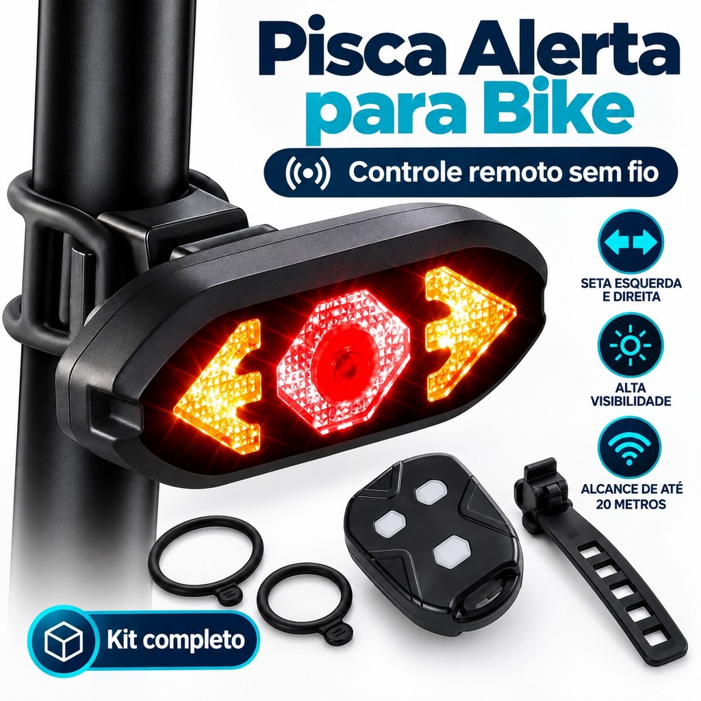 Lanterna Traseira Bike Com Seta e Controle Remoto