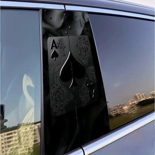 Coluna central do carro conjunto de 2 peças espadas um adesivo de carro Poker um decalque B coluna película protetora
