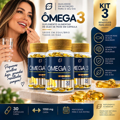 3x Ômega 3 Óleo De Peixe - Epa + Tdh Com 30cáps