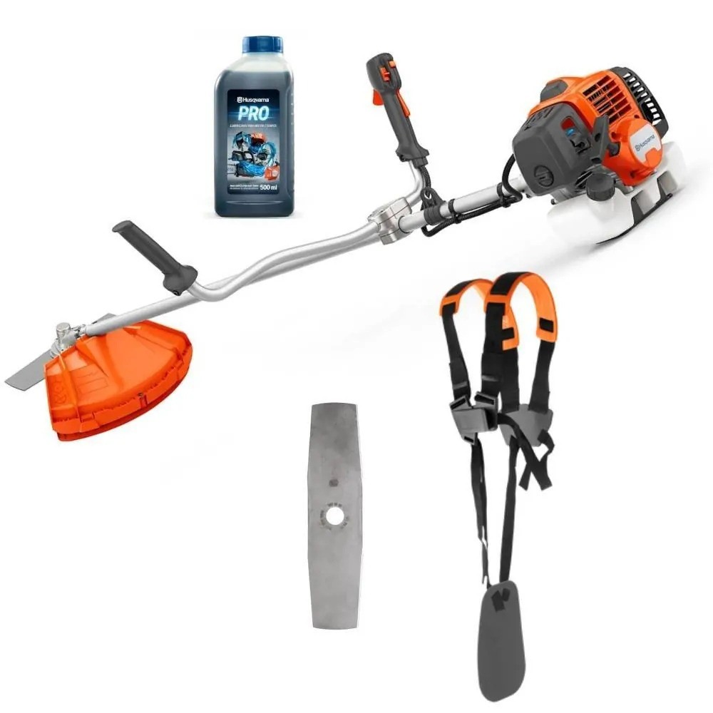 Kit Roçadeira lateral a gasolina 1,3 hp 331R + Óleo lubrificante para motor PRO - Husqvarna