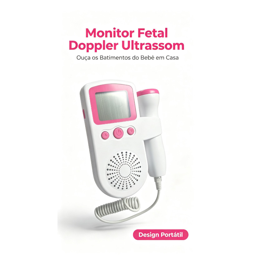 Monitor Fetal Doppler Ultrassom | Aparelho para Ouvir Batimentos do Bebê em Casa