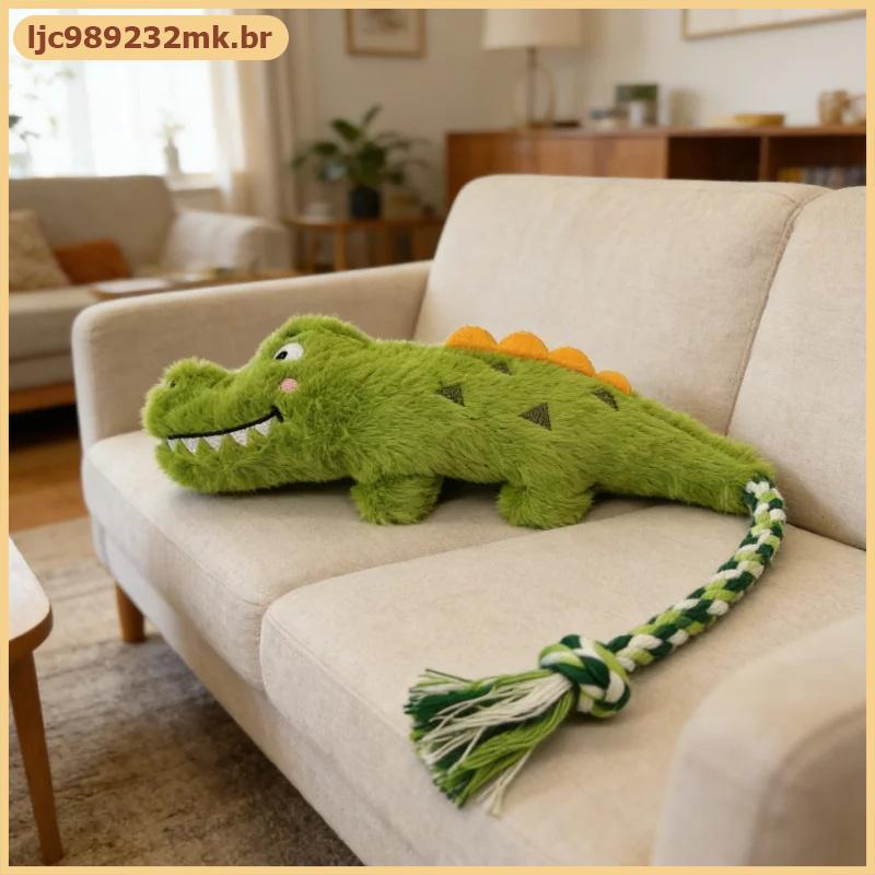 [MYBR] Brinquedo De Mastigar Para Cachorro De Crocodilo De Pelúcia Com Nó Animal Indestrutível Animais De Estimação Em C