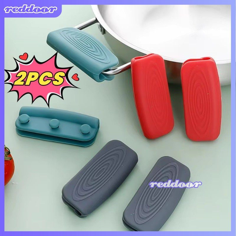 2 peças alça de silicone para panela, suporte para alça de panela quente, capa protetora contra queimaduras nos