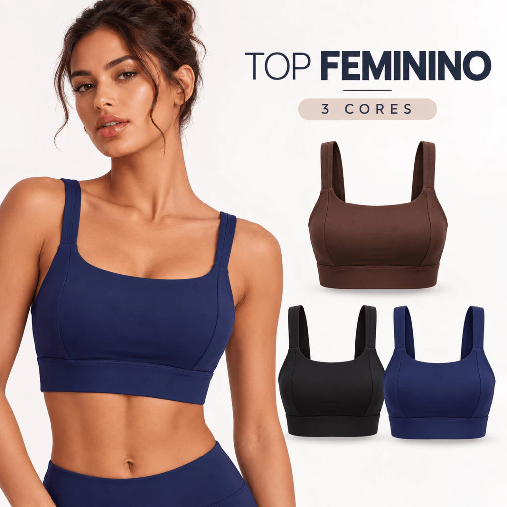 Top de Academia Fitness Feminino Alça com Sustentação Treino Esportivo — imagem 1