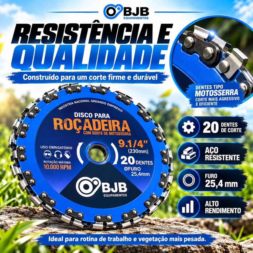 2 Lâmina Disco Dente Corrente Roçadeira Motoserra Furo 25mm — imagem 2 de 2