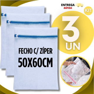 Saco Para Maquina Lavar Roupas 50x60 Resistente Proteção Tecido Delicados Roupas Íntimas Com Zíper
