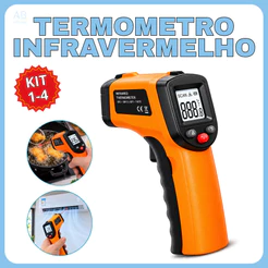 Termômetro Digital Infravermelho Laser Medidor de temperatura Precisão sem contato -50 a 380 Graus