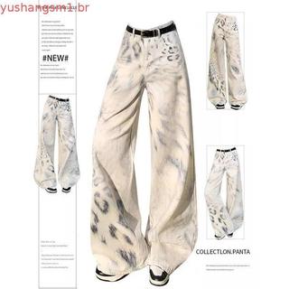 High Street Retro Tie-Dye Jeans de Perna Larga 2026 Novo Estilo Popular deste Ano Calças Casuais Soltas