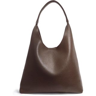 Bolsa Hobo feminina, de couro sintético macio, para ombro e mão, estilo casual.