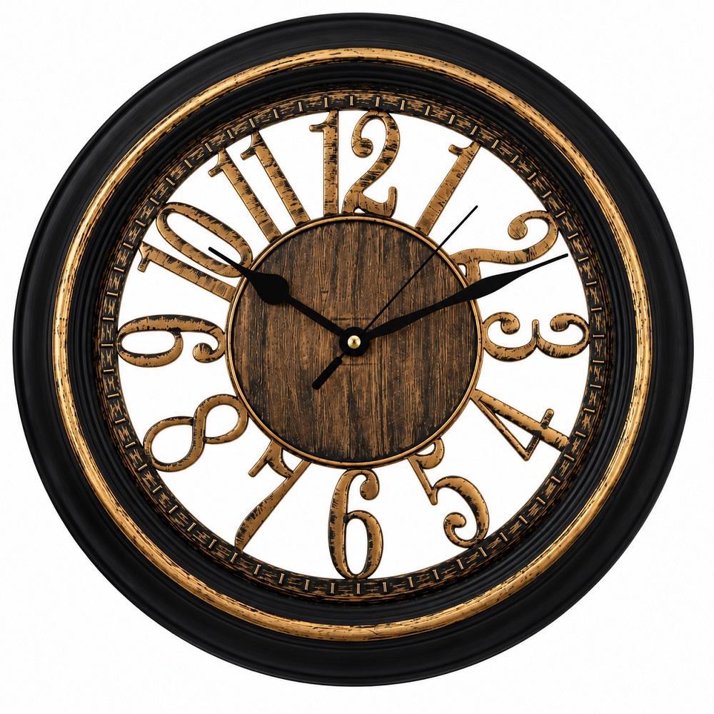 Relógio De Parede 40cm Retrô Estilo Madeira Analógico Sweep Silencioso Vintage Decorativo Sala Escritório