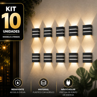 Luminária Arandela Kit 10 Externa/interna Bivolt 110/220v
