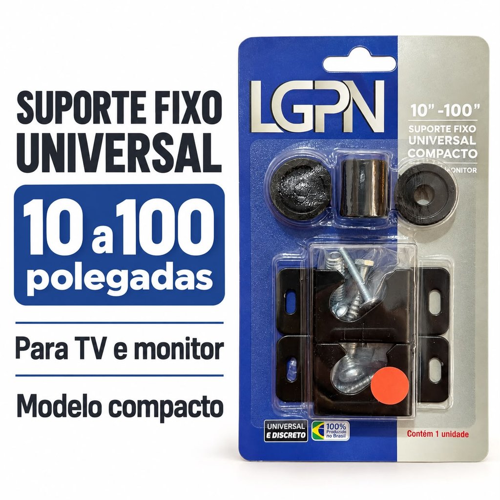 Suporte Universal Fixo P/ Smart TV LED LCD 4K Parede Painel 10 24 32 43 50 55 60 75 E 100 Polegadas