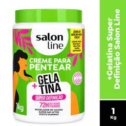 CREME PARA PENTEAR SALON LINE +GELATINA DEFINIÇÃO SUPER 1KG